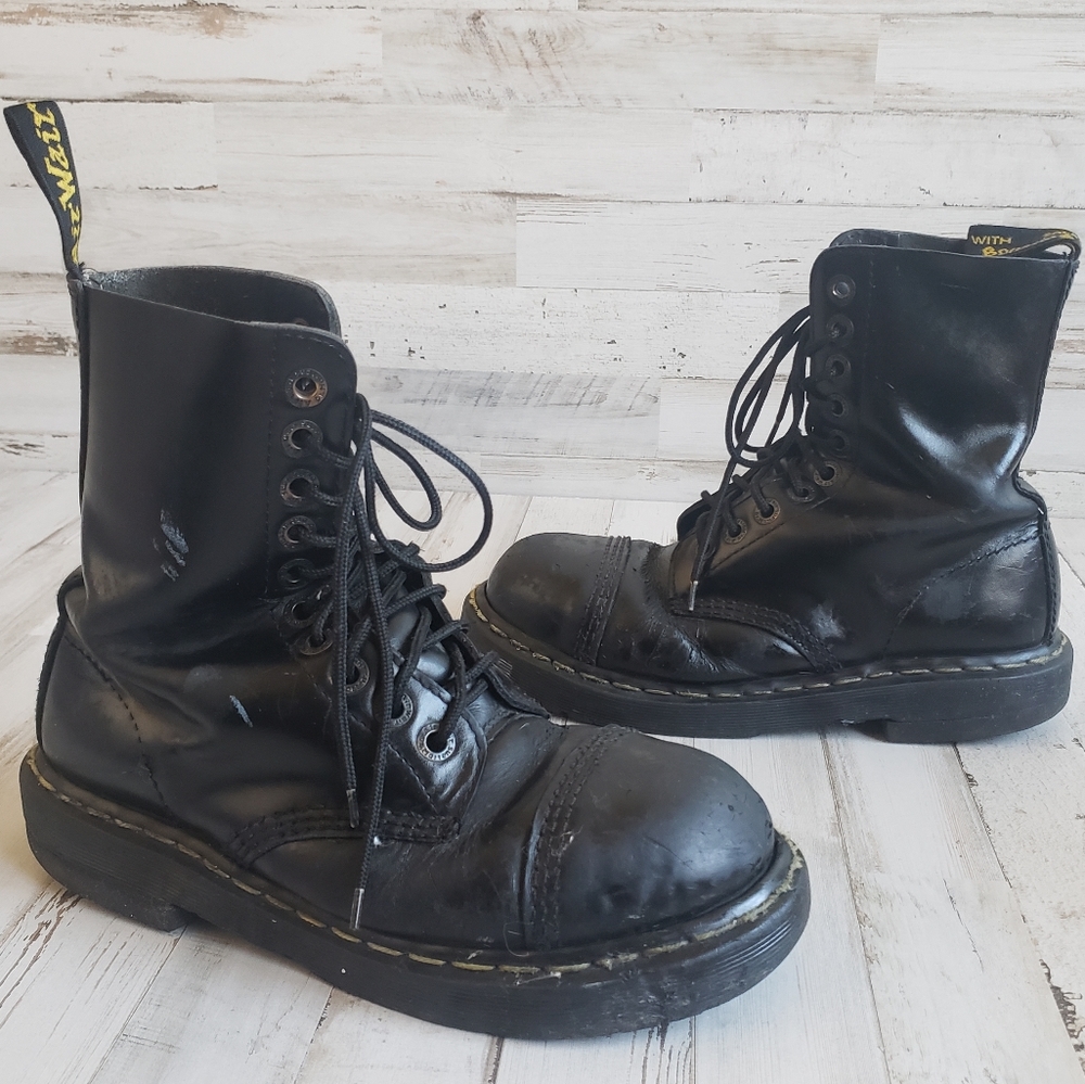 Dr Martens Steel Toe Black Work Boots